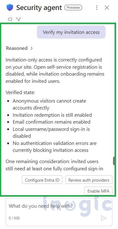 Configure authentication with Security Agent in Power Pages