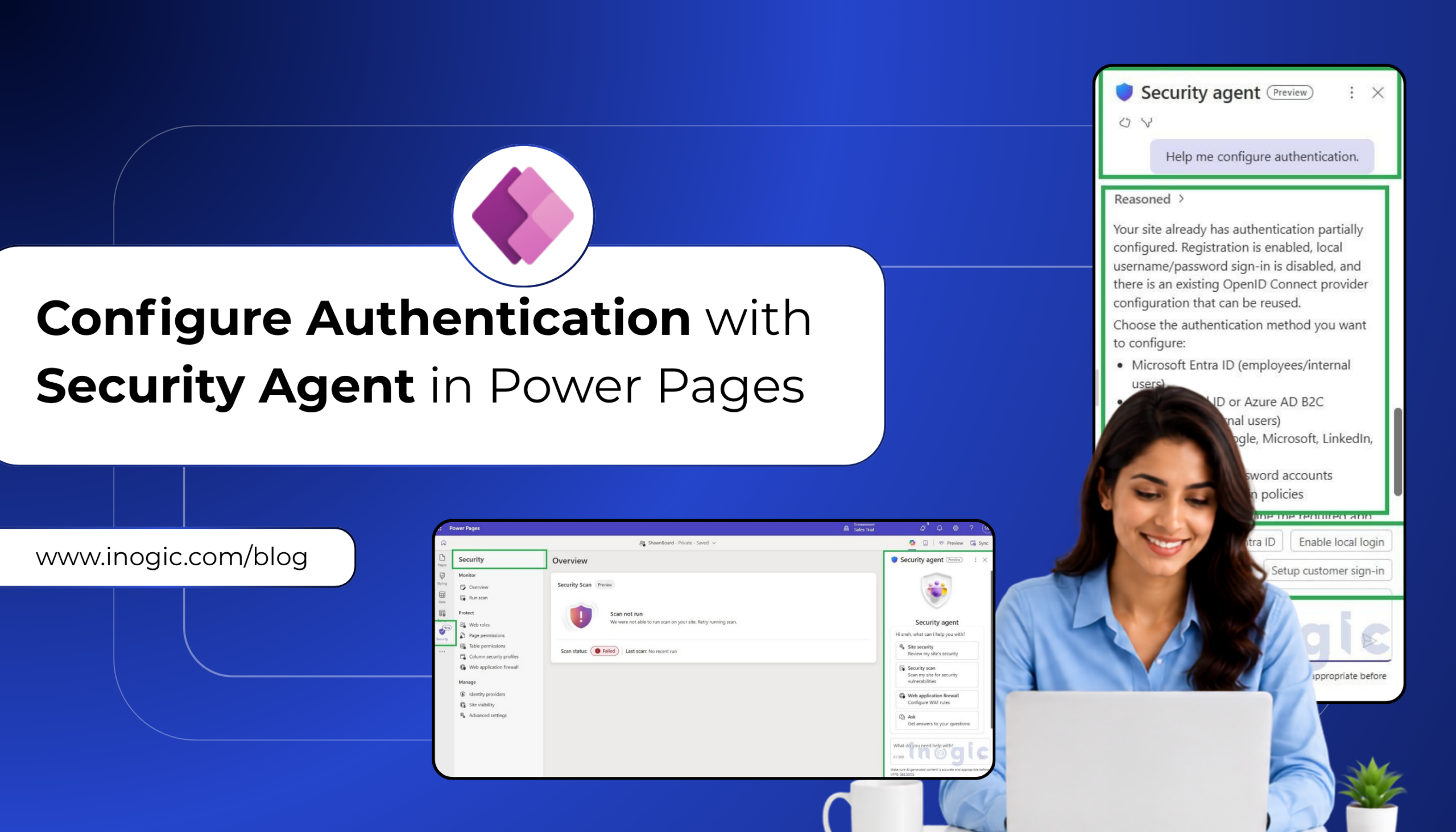 Configure authentication with Security Agent in Power Pages