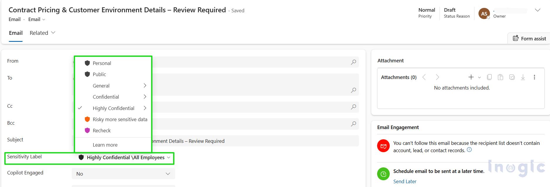 How to Secure Emails in Dynamics 365 with Microsoft Purview Sensitivity Labels