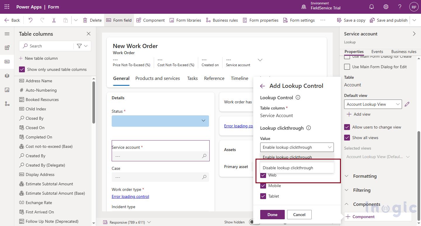 Disable Click Through on Lookup Values in Forms