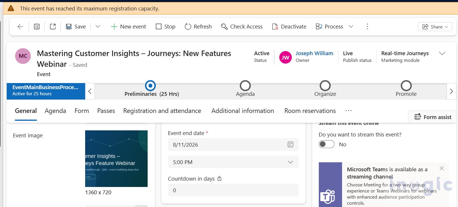 Setting Up Event Waitlists in Dynamics 365 Customer Insights - Journeys