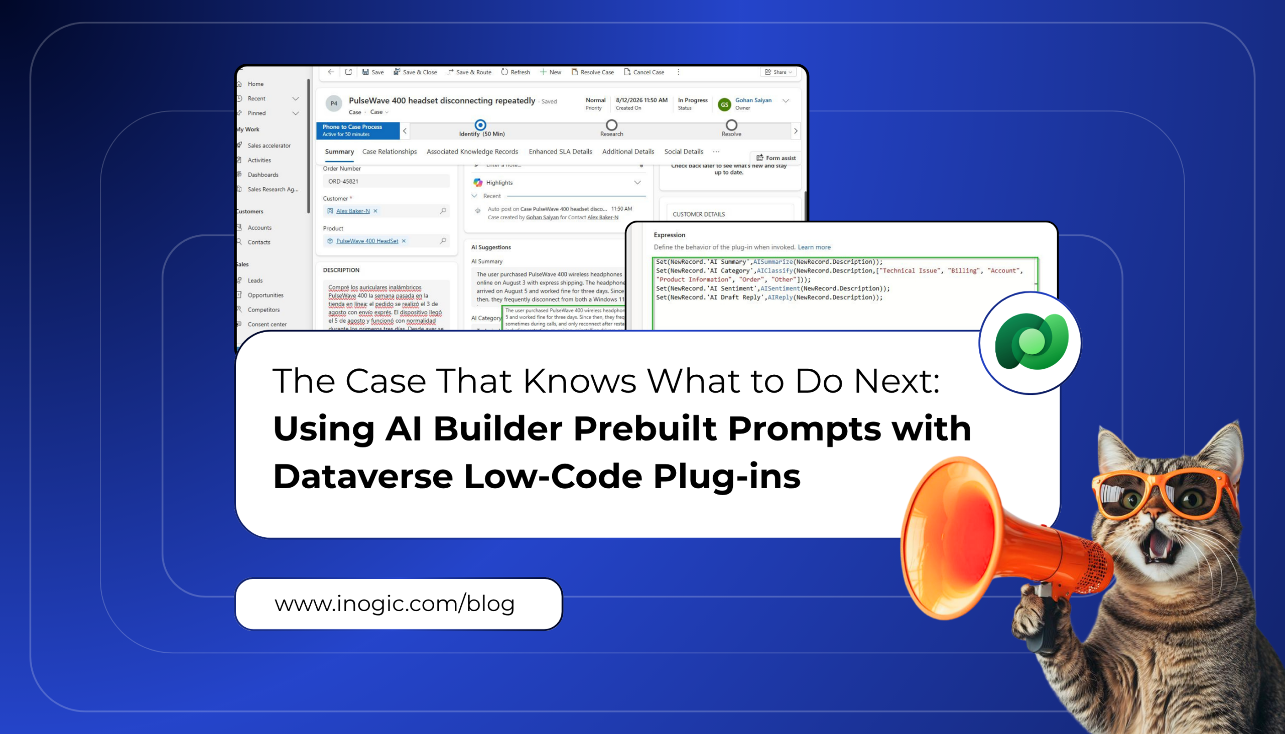 The Case That Knows What to Do Next: Using AI Builder Prebuilt Prompts with Dataverse Low-Code Plug-ins