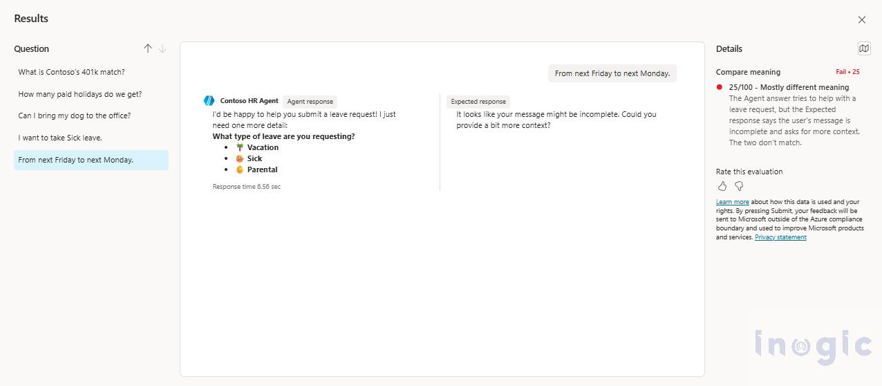 Copilot Studio Agent Evaluation Single Response vs. Conversation