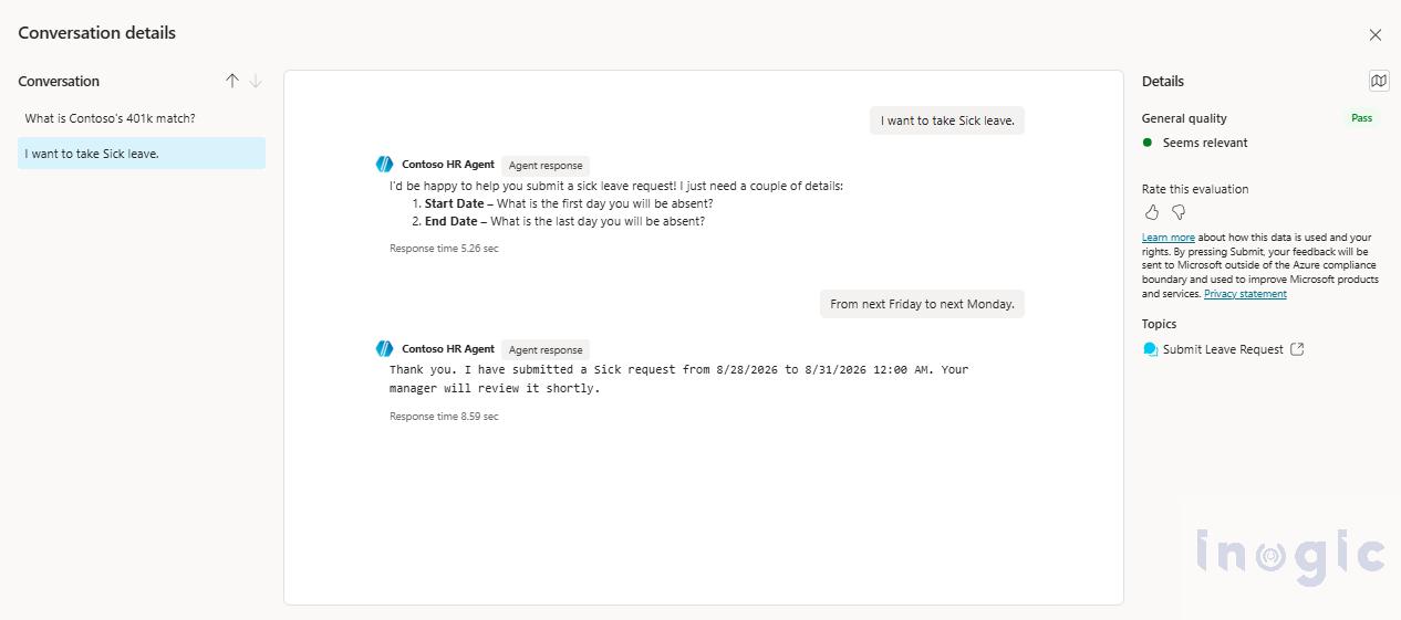 Copilot Studio Agent Evaluation Single Response vs. Conversation