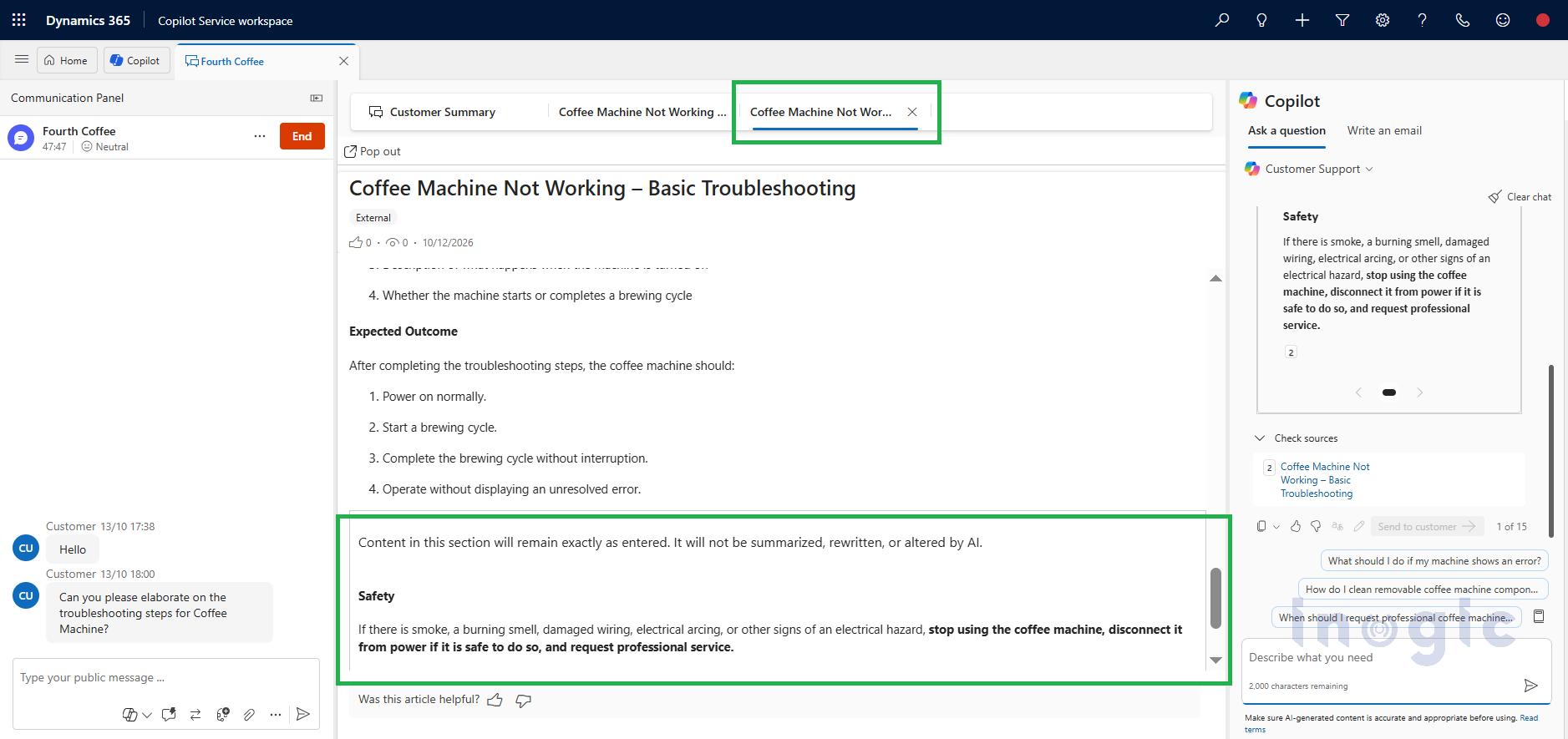 How to Use Verbatim Responses in Dynamics 365 Customer Service Copilot