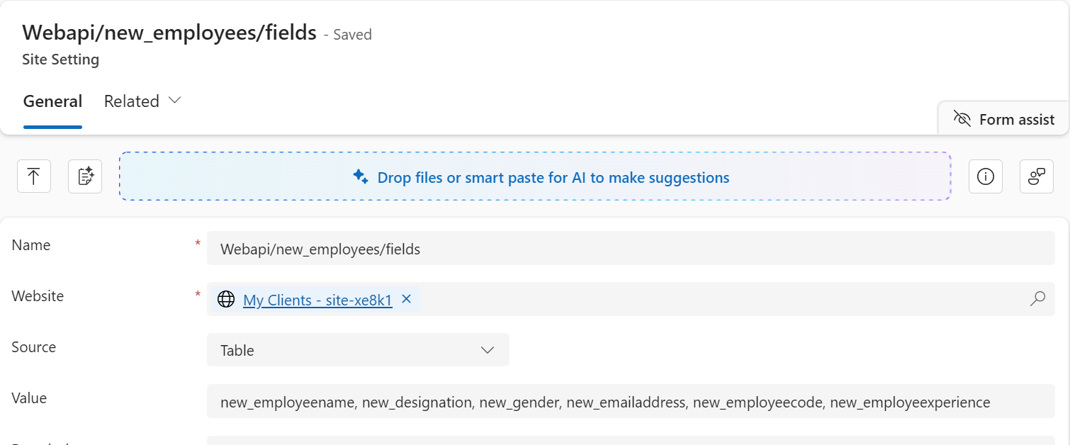 Introducing new Power Pages site setting for Web API