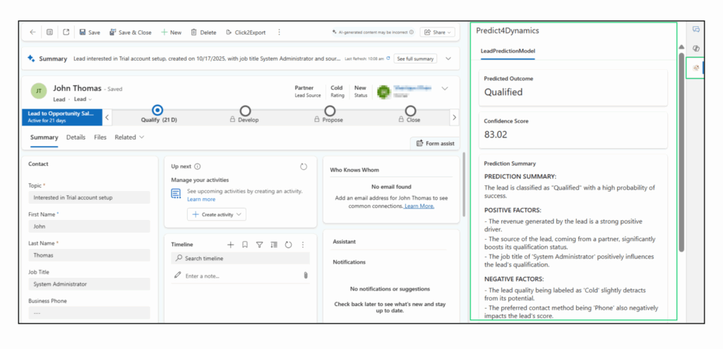 Explainable AI and Custom Prompt Control for Dynamics 365 CRM