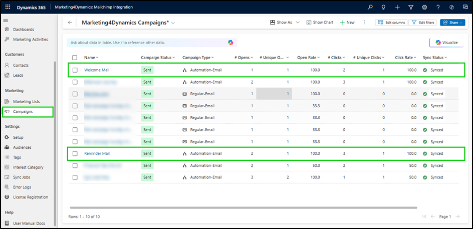 Syncing Mailchimp Customer Journey Activities