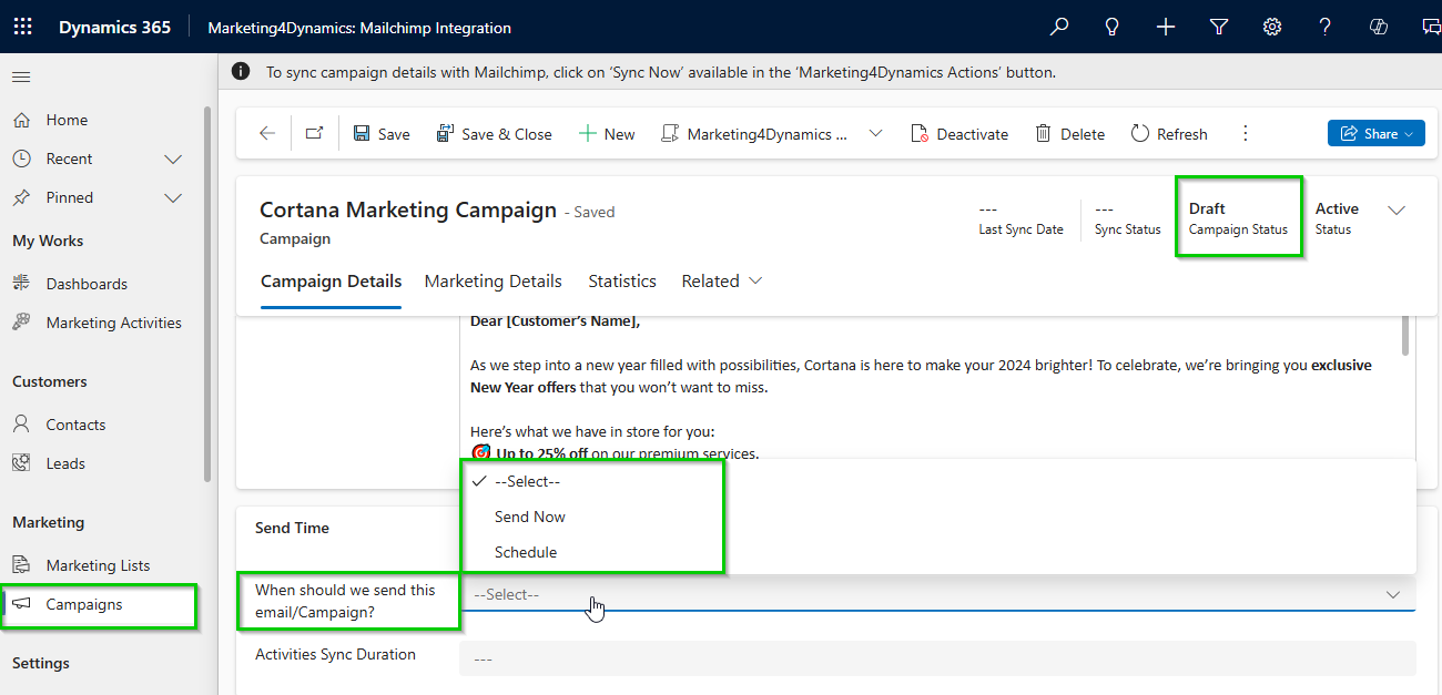 Email Campaigns Inside Dynamics 365