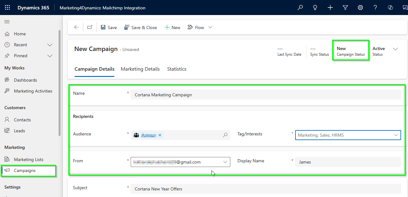 Send Mailchimp Campaigns