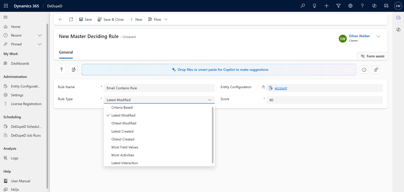 Which record should stay after merge